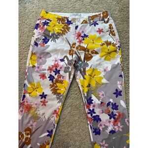 Etro Cotton Blend TrousersWith Floral Print